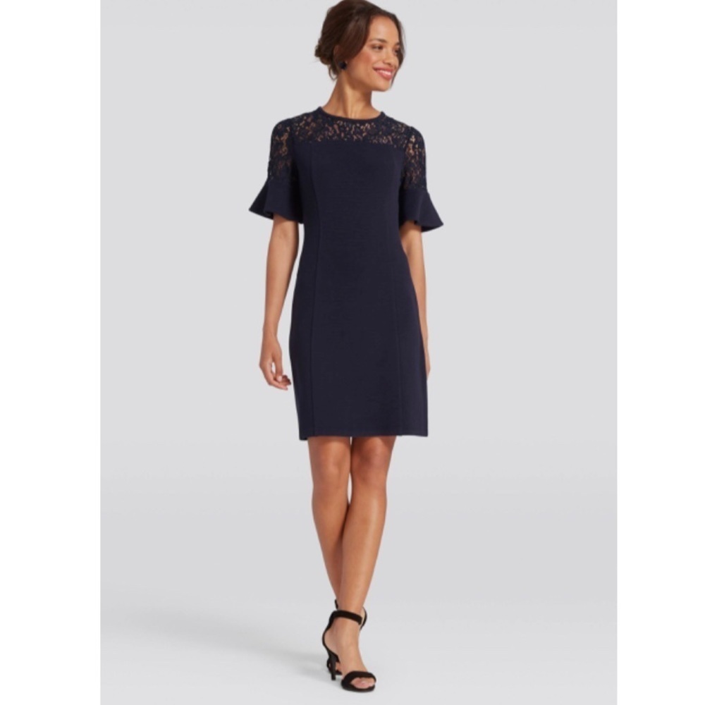 Draper James Solid Flutter Short Sleeve Dress In … - image 1